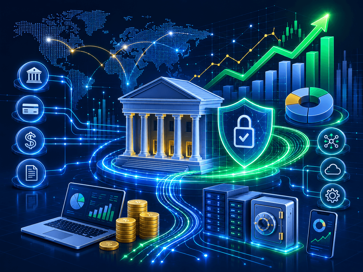 Services financiers industry illustration